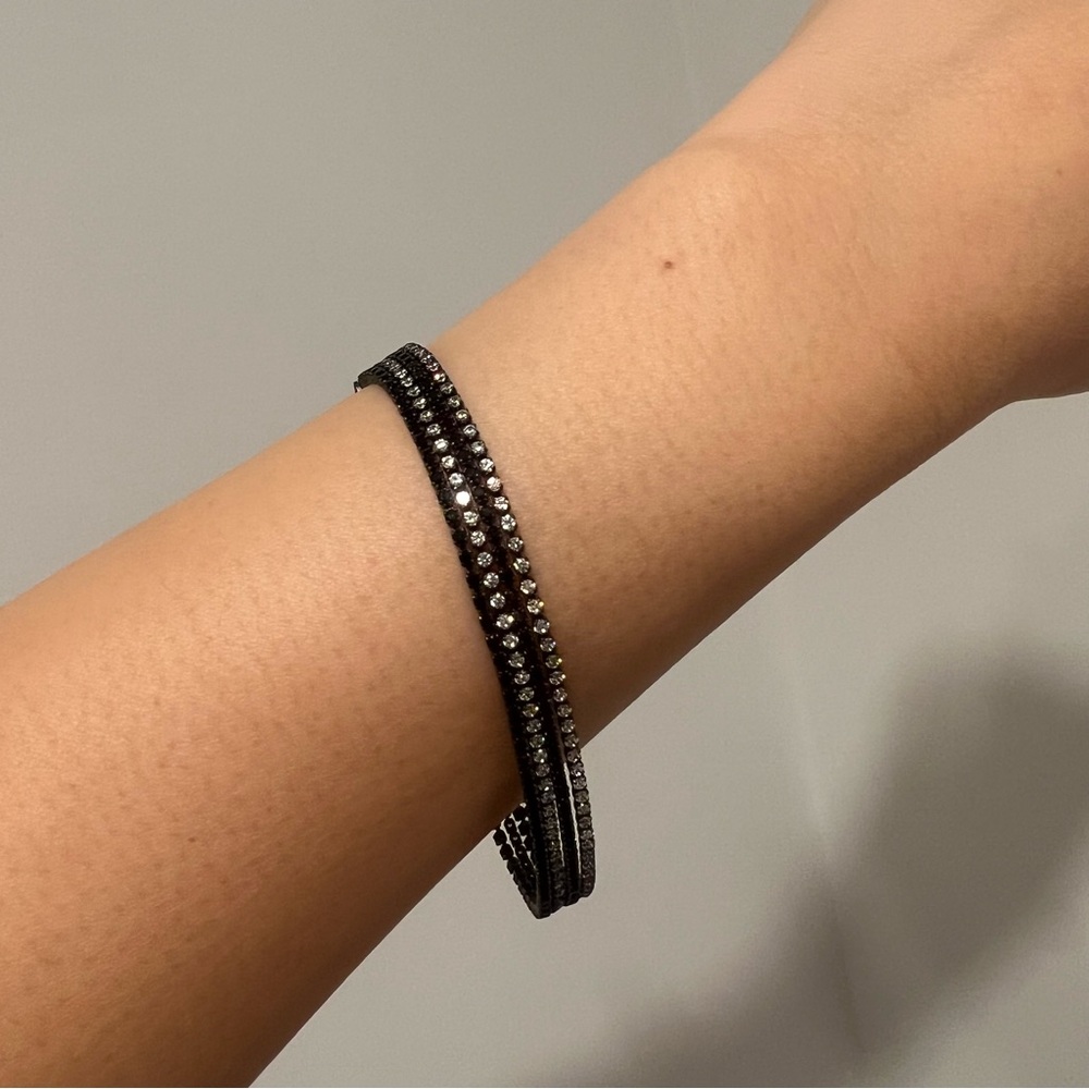 Sterling Silver Pave Lines Bracelet
